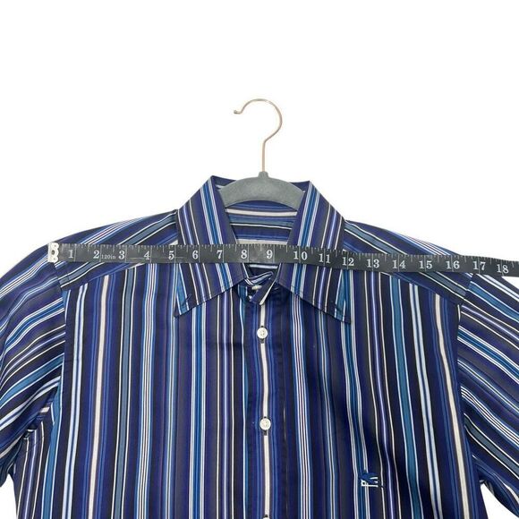 Etro Men's Blue Striped Long Sleeves Button-Down Shirt Size 37 - Picture 12 of 14
